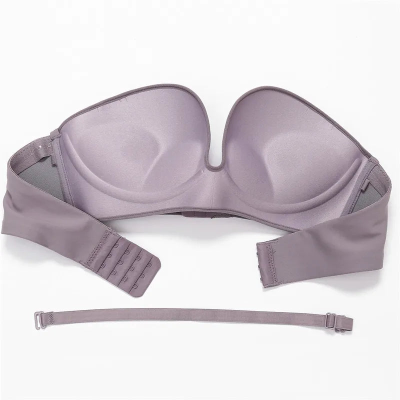 Front Closure Women’s Push-Up Strapless Bra