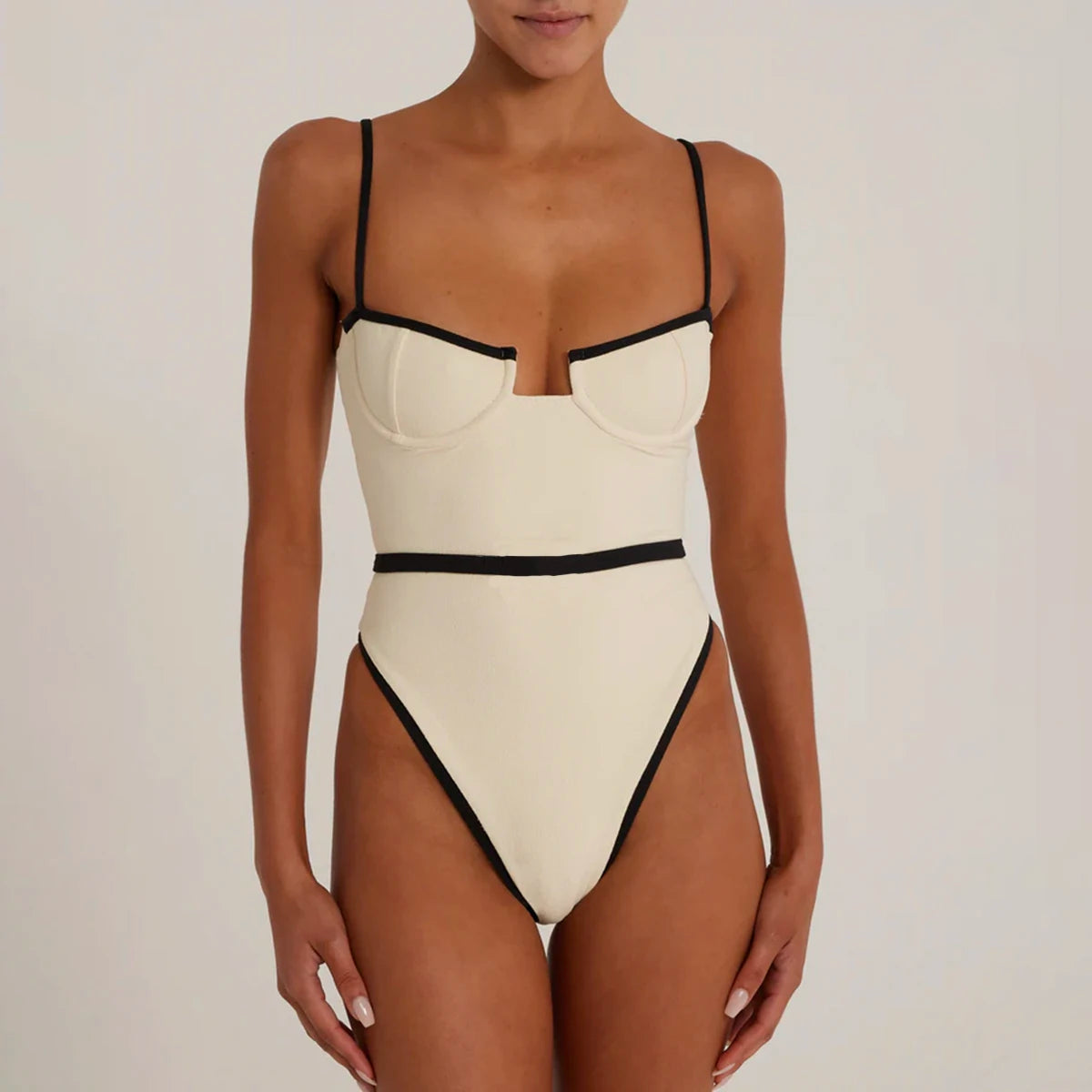 Sexy Women’s One-Piece Swimsuit – High-Waist Monokini, 2024 Beachwear